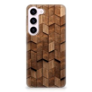 Bumper Hoesje voor Samsung Galaxy S23 Wooden Cubes