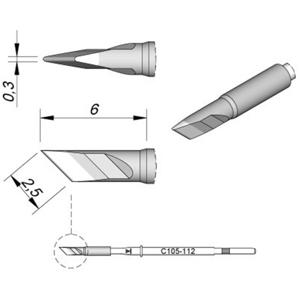 JBC Tools C105112 Soldeerpunt Mesvorm, recht Grootte soldeerpunt 0.3 mm Inhoud: 1 stuk(s)