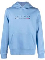 Tommy Hilfiger hoodie à logo imprimé - Bleu