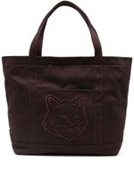 Maison Kitsuné grand sac cabas Bold Fox Head - Marron