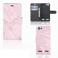 Lenovo Vibe K5 Bookcase Marble Pink - Origineel Cadeau Vriendin