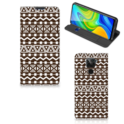 Xiaomi Redmi Note 9 Hoesje met Magneet Aztec Brown Xiaomi Redmi Note 9 Hoesje met Magneet Aztec Brown