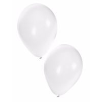 Zakje met 50 witte feest ballonnen   - - thumbnail