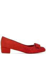 Ferragamo escarpins Vara Bow sertis de cristal - Rouge