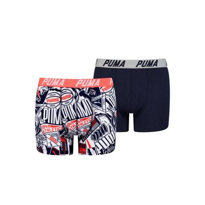 Puma Boys AOP Boxershorts Navy/Red 2-pack-170-176