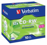 Verbatim 43148 CD-RW disc 700 MB 10 stuk(s) Jewelcase Herschrijfbaar