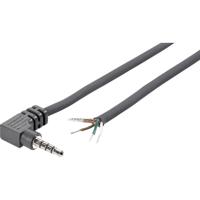 TRU COMPONENTS 1579003 Jackplug 3,5 mm Stekker, haaks Aantal polen: 4 Stereo Zwart 1 stuk(s)