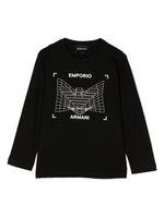 Emporio Armani Kids t-shirt en coton à logo imprimé - Noir