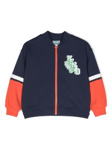 Kenzo Kids sweat zippé à patch logo - Bleu