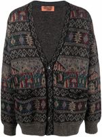 Missoni Pre-Owned cardigan en maille intarsia à col v (années 1980) - Marron