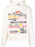 MSGM hoodie en coton à imprimé texte - Tons neutres - thumbnail