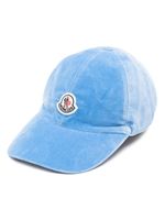 Moncler casquette en coton à logo appliqué - Bleu