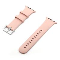 By Qubix - Rubberen sportbandje met gesp - Zalmroze - Compatible met Apple Watch 38mm / 40mm / 41mm / 42mm - Compatible Apple watch bandjes