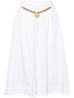 Moschino heart-charm ruched midi skirt - Blanc