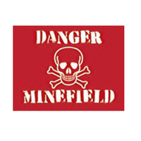 Mini muurplaatje Danger Minefield 15x20cm - thumbnail