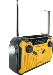 Schwaiger Outdoorradio VHF (FM), AM, FM Handslinger, Zonnepaneel, Spatwaterbestendig, Stofvast, Zaklamp Geel, Zwart