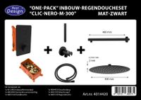 Best Design Clic Nero inbouw regendouche 30cm mat zwart - thumbnail