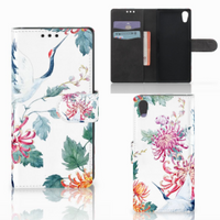 Sony Xperia XA1 Telefoonhoesje met Pasjes Bird Flowers