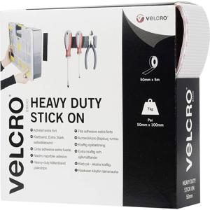 VELCRO® VEL-EC60244 Klittenband Om vast te plakken Haak- en lusdeel, Extra sterk (l x b) 5000 mm x 50 mm Wit 5 m