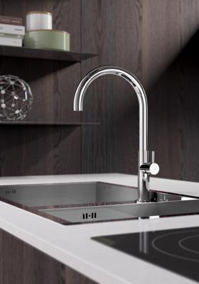 Hotbath Fellow keukenkraan met gebogen draaibare uitloop chroom FKM4 Hotbath Fellow keukenkraan met gebogen draaibare uitloop chroom FKM4