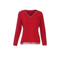 Cassis top met kant bordeaux