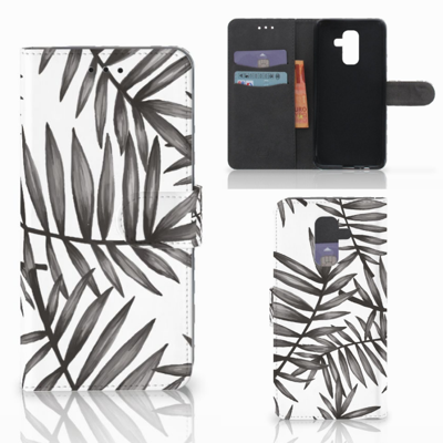 Samsung Galaxy A6 Plus 2018 Hoesje Leaves Grey Samsung Galaxy A6 Plus 2018 Hoesje Leaves Grey