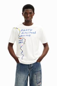 Korte mouwen T-shirt party animal - WHITE - L