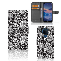 Nokia 5.4 Hoesje Black Flowers