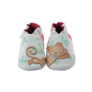 Robeez babyslofjes Acrobatic Monkey beige clair rouge Maat