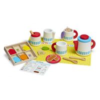 Houten thee servies set compleet   -