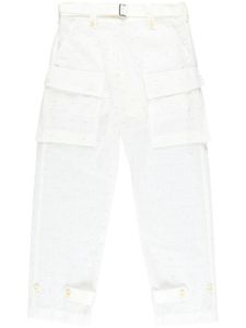 sacai pantalon à logo brodé - Blanc