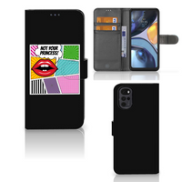 Motorola Moto G22 Wallet Case met Pasjes Popart Princess