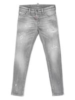 DSQUARED2 KIDS jean skinny à effet usé - Gris