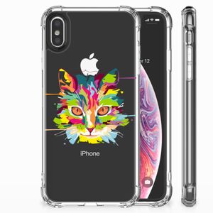 Apple iPhone Xs Max Stevig Bumper Hoesje Cat Color