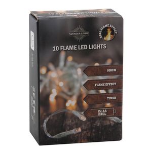 Svenska Living kerstverlichting -warm wit vlam effect -10 leds -100 cm   -