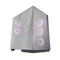 MARS GAMING MC-3GFPRO, Gaming Behuizing ATX, Driedubbel Gespiegeld Glas, 2x 120mm ARGB Ventilatoren, Verticale GPU-Montage, PC-Tower met Ondersteuning voor Vloeistofkoeling tot 360mm, Koolstofvezel