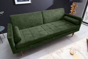 Moderne slaapbank COUTURE 196cm groene microvelours 3-zits slaapbank functie incl. Kussen - 42493