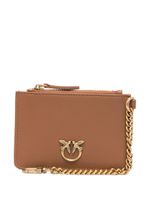 PINKO porte-cartes Love en cuir - Marron