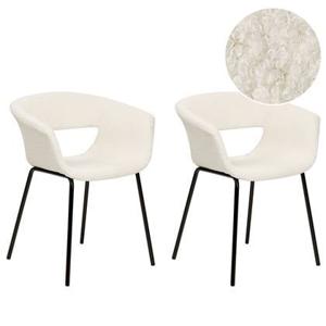 Beliani - CASEY - Eetkamerstoelen set van 2 - Off-white - Polyester