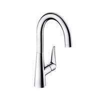 hansgrohe talis s 1-gats keukenkraan 220 m hoge draaibare uitloop instelbaar 110°, 150° of 360°, chroom