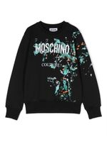 Moschino Kids sweat à effet taches de peinture - Noir - thumbnail