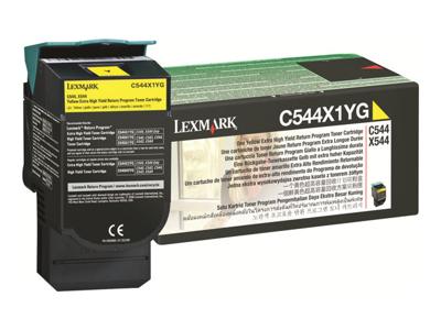 Lexmark C544, C546, X544, X546 4K gele retourpr. cartr. Lexmark C544, C546, X544, X546 4K gele retourpr. cartr.