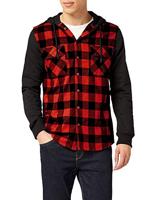Urban Classics Heren Hooded Checked Flanell Sweat Sleeve Shirt Vrijetijdshemd