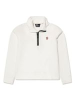 MONCLER GRENOBLE KIDS sweat de ski à col zippé - Blanc