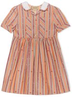 Gucci Kids robe en coton à rayures - Orange