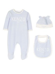 Kenzo Kids ensemble à logo imprimé - Bleu