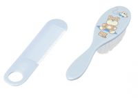 Saro borstel en kam set 2-delig beer blauw