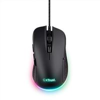 Trust Gaming GXT 922 Ybar Gaming Muis, 68% Gerecycled Plastic, RGB-Ledverlichting, 200-7200 DPI, 6 Programmeerbare Knoppen, USB Gevlochten Kabel, Wired Gaming Mouse voor PC/Laptop - Zwart