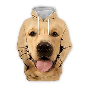 Heren hoodies hooded hond grafische prints lange mouwen kangoeroe zak hoodie kaki casual dagelijkse sport sportkleding trui hoodie Lightinthebox