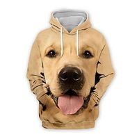 Heren hoodies hooded hond grafische prints lange mouwen kangoeroe zak hoodie kaki casual dagelijkse sport sportkleding trui hoodie Lightinthebox - thumbnail